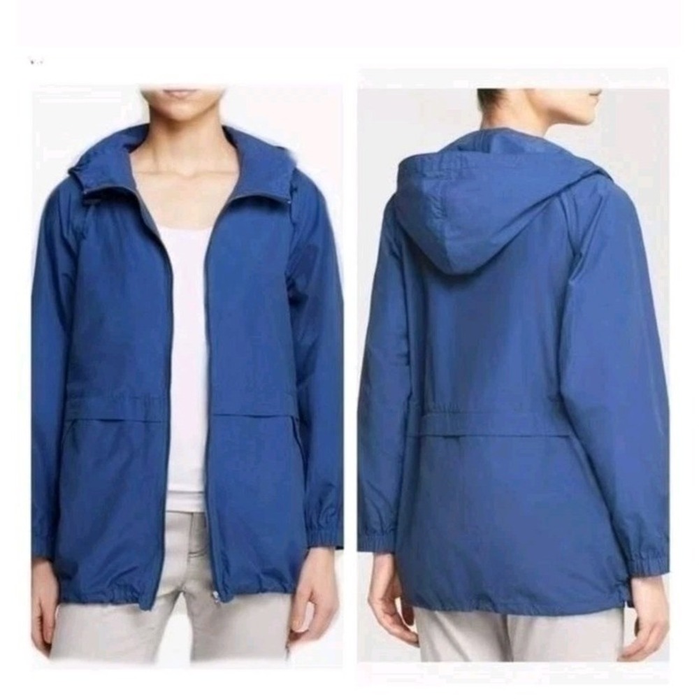 Eileen Fisher Anorak Jacket Windbreaker Women's XL Water Resistant Blue